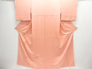 逆雲取りに花青海波模様織出し付け下げ色無地着物